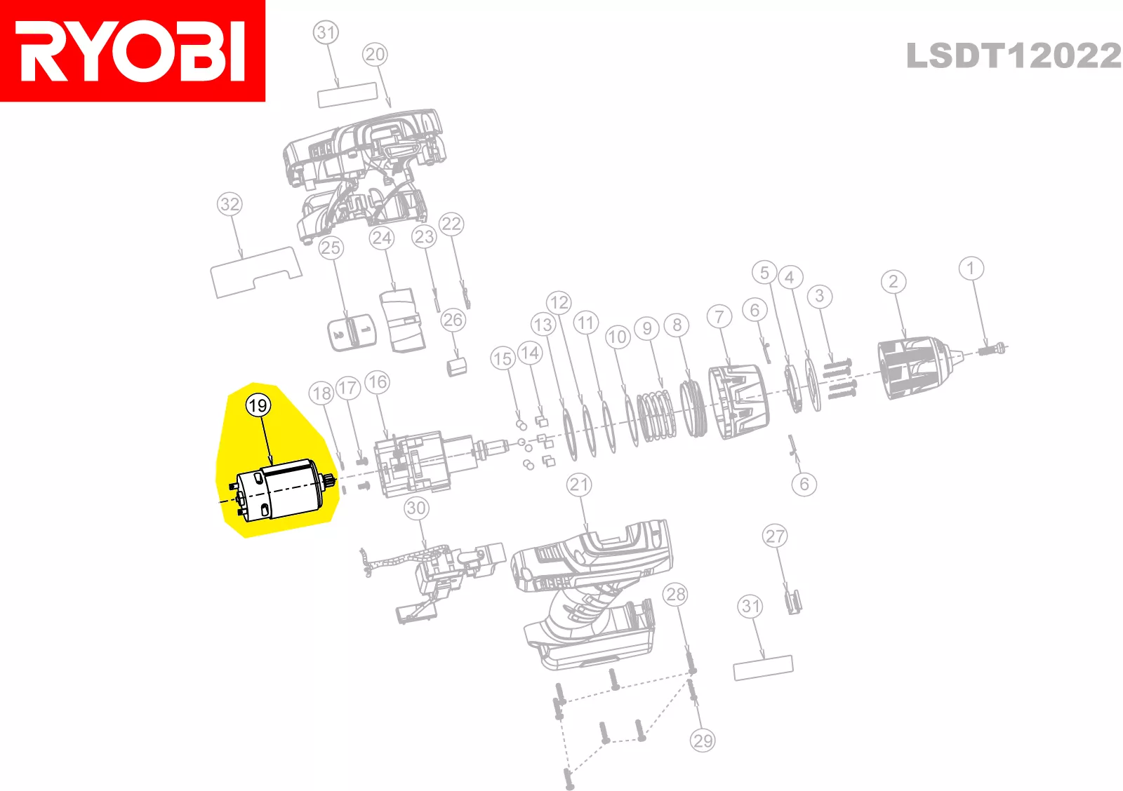 Moteur réf. 5131019914 Ryobi